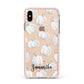 Monochrome Pumpkins with Text Apple iPhone Xs Max Impact Case Pink Edge on Gold Phone