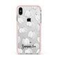Monochrome Pumpkins with Text Apple iPhone Xs Max Impact Case Pink Edge on Silver Phone
