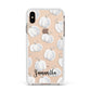 Monochrome Pumpkins with Text Apple iPhone Xs Max Impact Case White Edge on Gold Phone