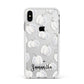 Monochrome Pumpkins with Text Apple iPhone Xs Max Impact Case White Edge on Silver Phone