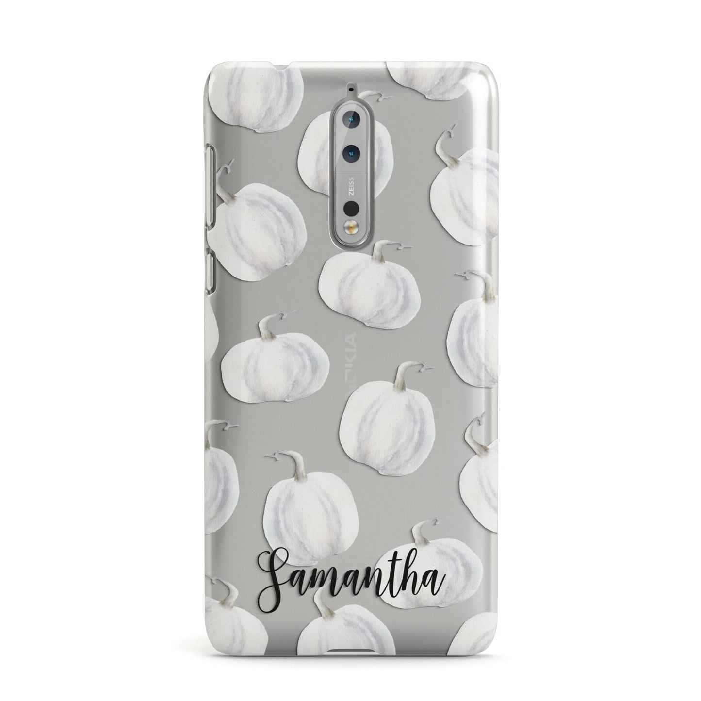 Monochrome Pumpkins with Text Nokia Case
