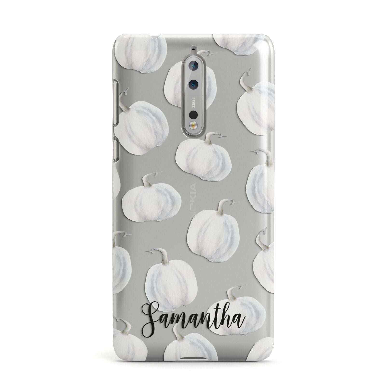 Monochrome Pumpkins with Text Nokia Case