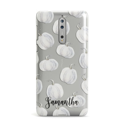 Monochrome Pumpkins with Text Nokia Case