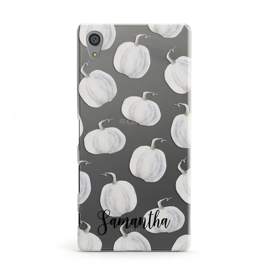 Monochrome Pumpkins with Text Sony Xperia Case