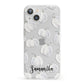 Monochrome Pumpkins with Text iPhone 13 Clear Bumper Case