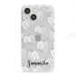 Monochrome Pumpkins with Text iPhone 13 Mini Clear Bumper Case
