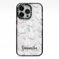 Monochrome Pumpkins with Text iPhone 13 Pro Black Impact Case on Silver phone