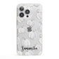 Monochrome Pumpkins with Text iPhone 13 Pro Clear Bumper Case