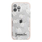 Monochrome Pumpkins with Text iPhone 13 Pro Max TPU Impact Case with Pink Edges