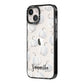 Monochrome Pumpkins with Text iPhone 14 Black Impact Case Side Angle on Silver phone