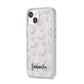 Monochrome Pumpkins with Text iPhone 14 Clear Tough Case Starlight Angled Image