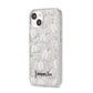 Monochrome Pumpkins with Text iPhone 14 Glitter Tough Case Starlight Angled Image
