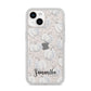 Monochrome Pumpkins with Text iPhone 14 Glitter Tough Case Starlight