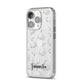 Monochrome Pumpkins with Text iPhone 14 Pro Clear Tough Case Silver Angled Image