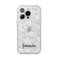 Monochrome Pumpkins with Text iPhone 14 Pro Clear Tough Case Silver