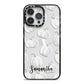 Monochrome Pumpkins with Text iPhone 14 Pro Max Black Impact Case on Silver phone