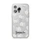 Monochrome Pumpkins with Text iPhone 14 Pro Max Clear Tough Case Silver