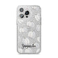 Monochrome Pumpkins with Text iPhone 14 Pro Max Glitter Tough Case Silver