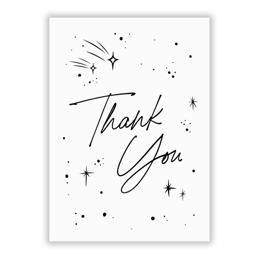 Monochrome Thank You A5 Flat Greetings Card