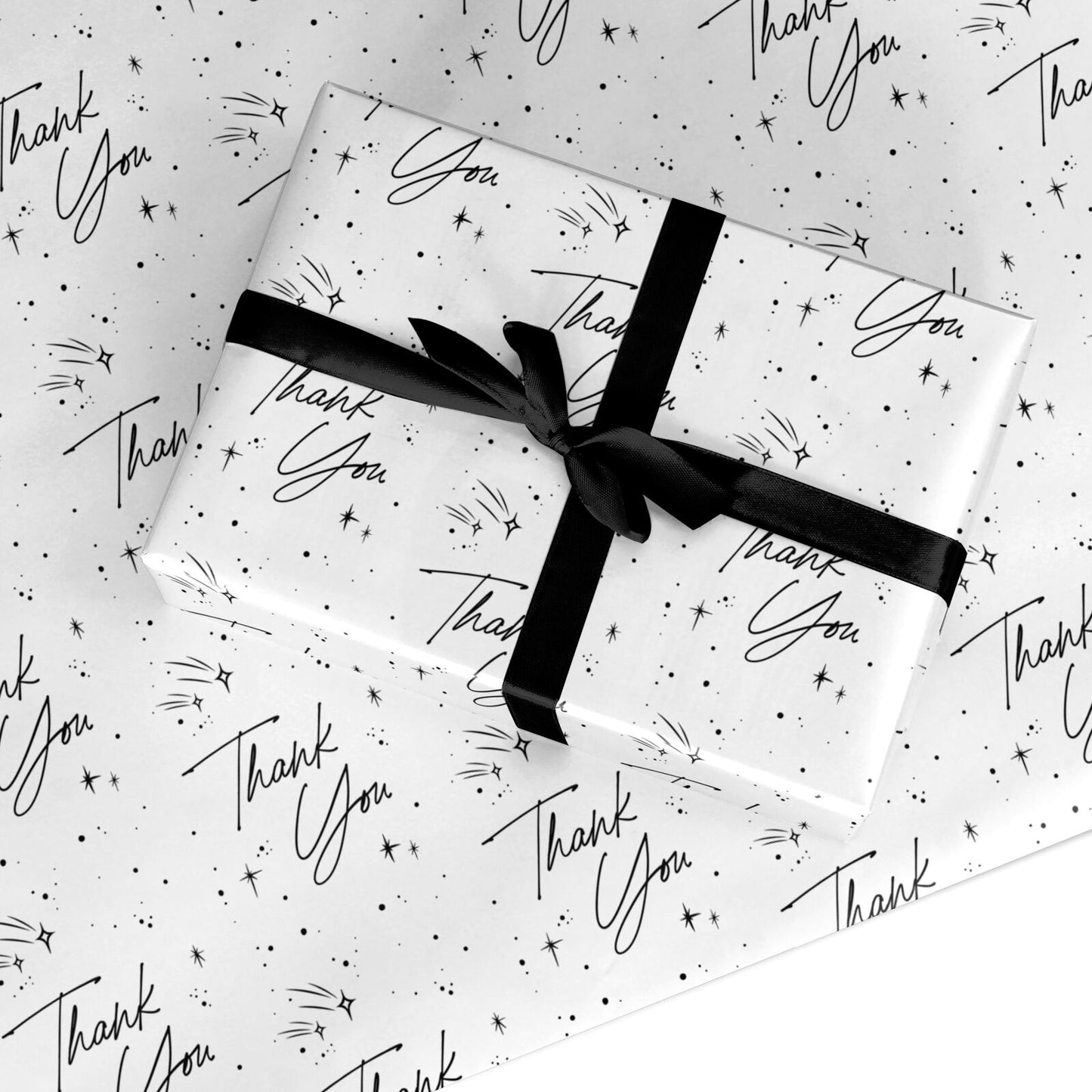 Monochrome Thank You Custom Wrapping Paper