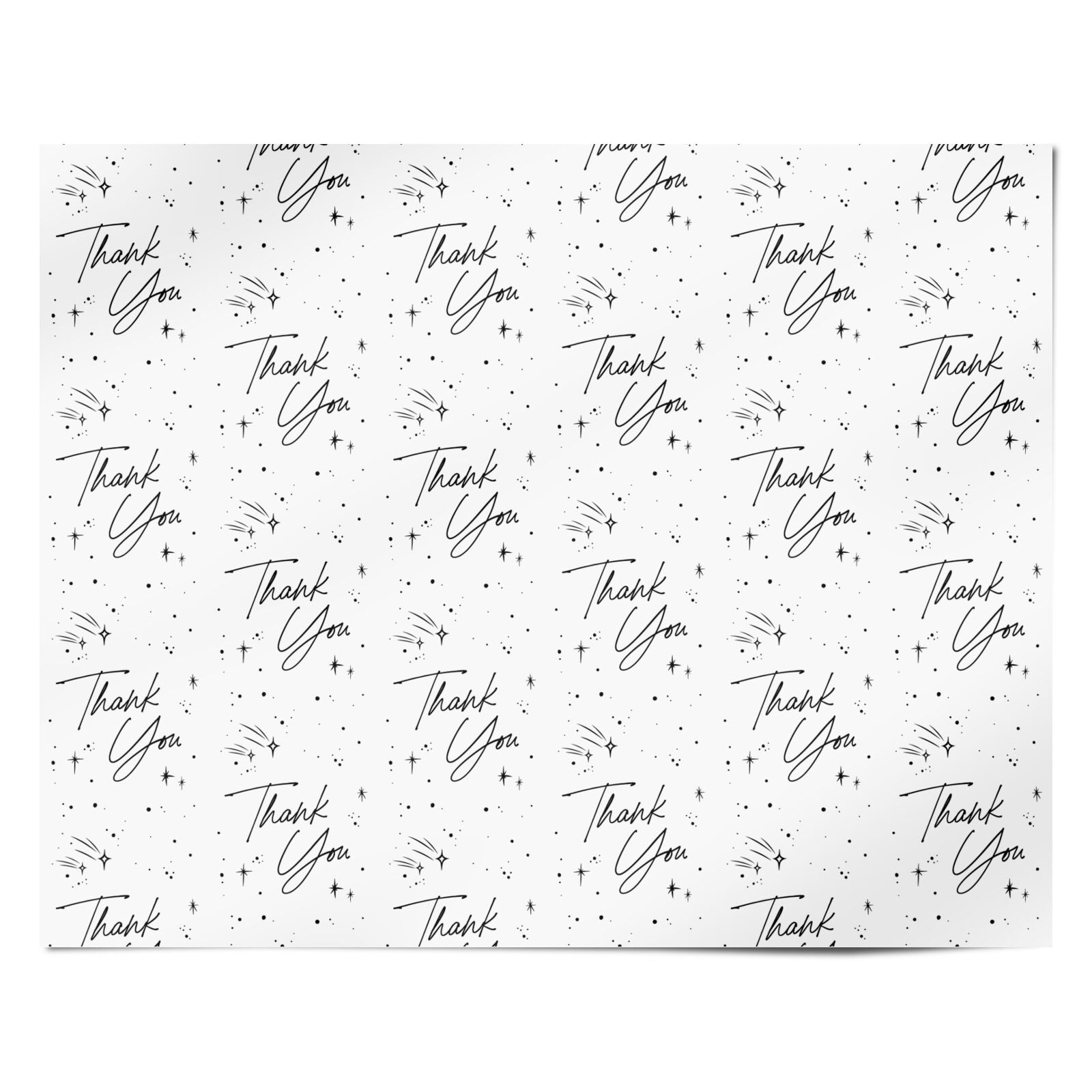 Monochrome Thank You Personalised Wrapping Paper Alternative
