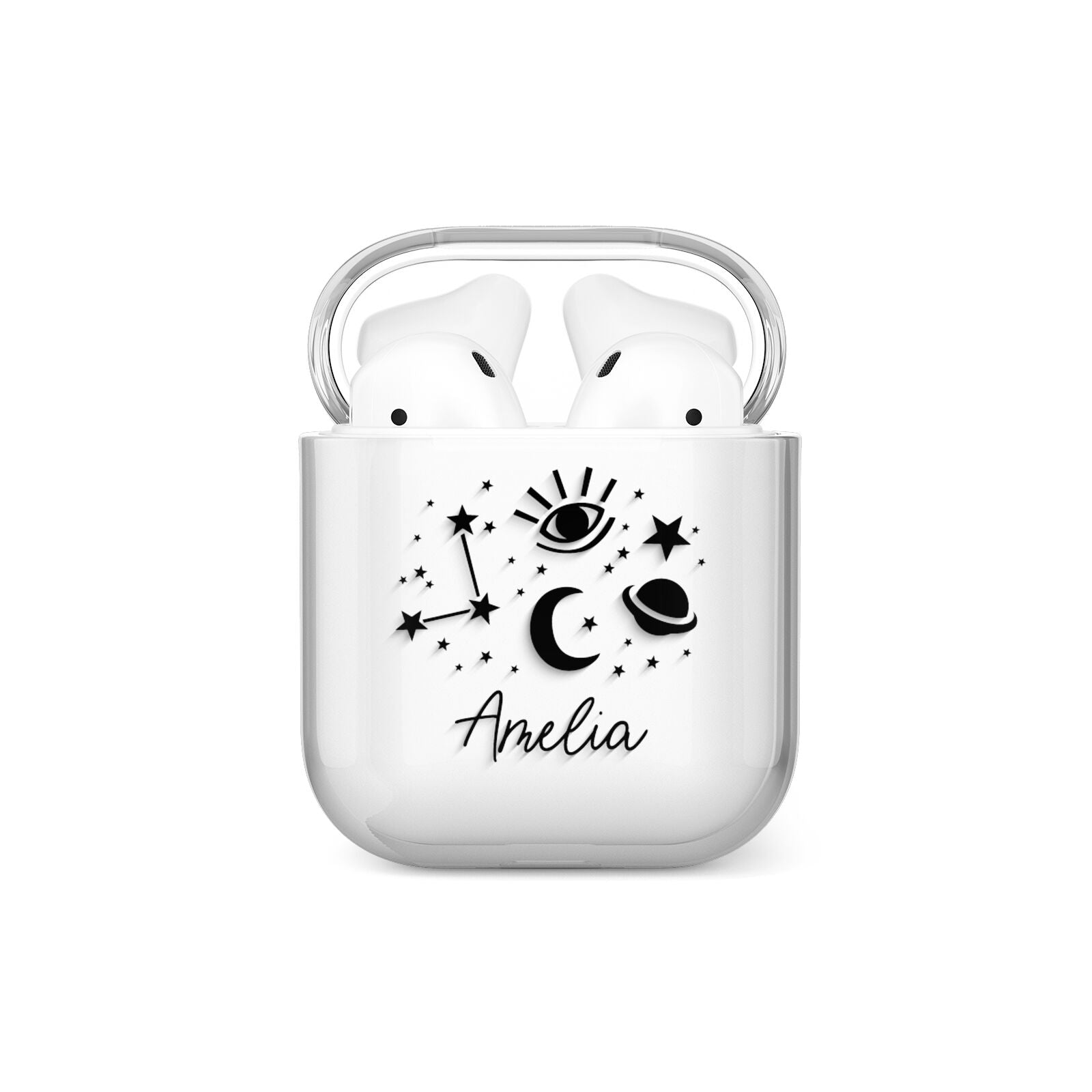 Monochrome Zodiac Constellations with Name AirPods Case