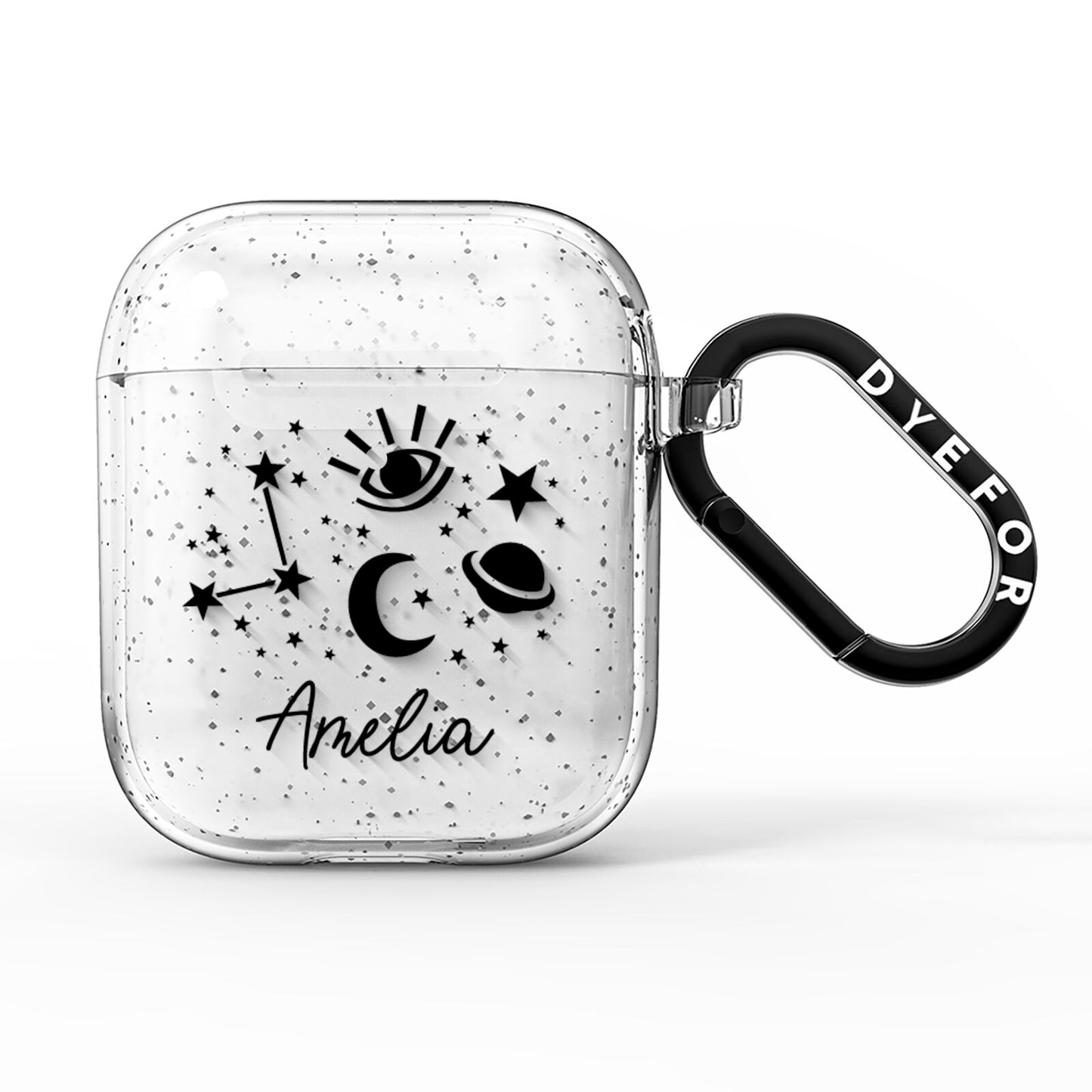 Monochrome Zodiac Constellations with Name AirPods Glitter Case