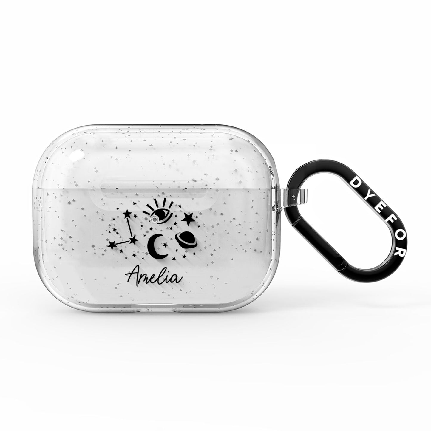 Monochrome Zodiac Constellations with Name AirPods Pro Glitter Case