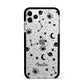 Monochrome Zodiac Constellations with Name Apple iPhone 11 Pro Max in Silver with Black Impact Case
