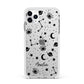 Monochrome Zodiac Constellations with Name Apple iPhone 11 Pro Max in Silver with White Impact Case