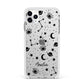 Monochrome Zodiac Constellations with Name Apple iPhone 11 Pro Max in Silver with White Impact Case