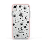 Monochrome Zodiac Constellations with Name Apple iPhone XR Impact Case Pink Edge on Silver Phone