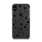 Monochrome Zodiac Constellations with Name Apple iPhone Xs Impact Case Black Edge on Black Phone