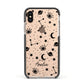 Monochrome Zodiac Constellations with Name Apple iPhone Xs Impact Case Black Edge on Gold Phone