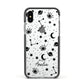 Monochrome Zodiac Constellations with Name Apple iPhone Xs Impact Case Black Edge on Silver Phone