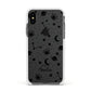 Monochrome Zodiac Constellations with Name Apple iPhone Xs Impact Case White Edge on Black Phone