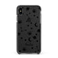 Monochrome Zodiac Constellations with Name Apple iPhone Xs Max Impact Case Black Edge on Black Phone