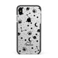 Monochrome Zodiac Constellations with Name Apple iPhone Xs Max Impact Case Black Edge on Silver Phone