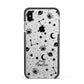 Monochrome Zodiac Constellations with Name Apple iPhone Xs Max Impact Case Black Edge on Silver Phone