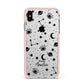 Monochrome Zodiac Constellations with Name Apple iPhone Xs Max Impact Case Pink Edge on Silver Phone