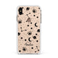 Monochrome Zodiac Constellations with Name Apple iPhone Xs Max Impact Case White Edge on Gold Phone