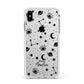 Monochrome Zodiac Constellations with Name Apple iPhone Xs Max Impact Case White Edge on Silver Phone