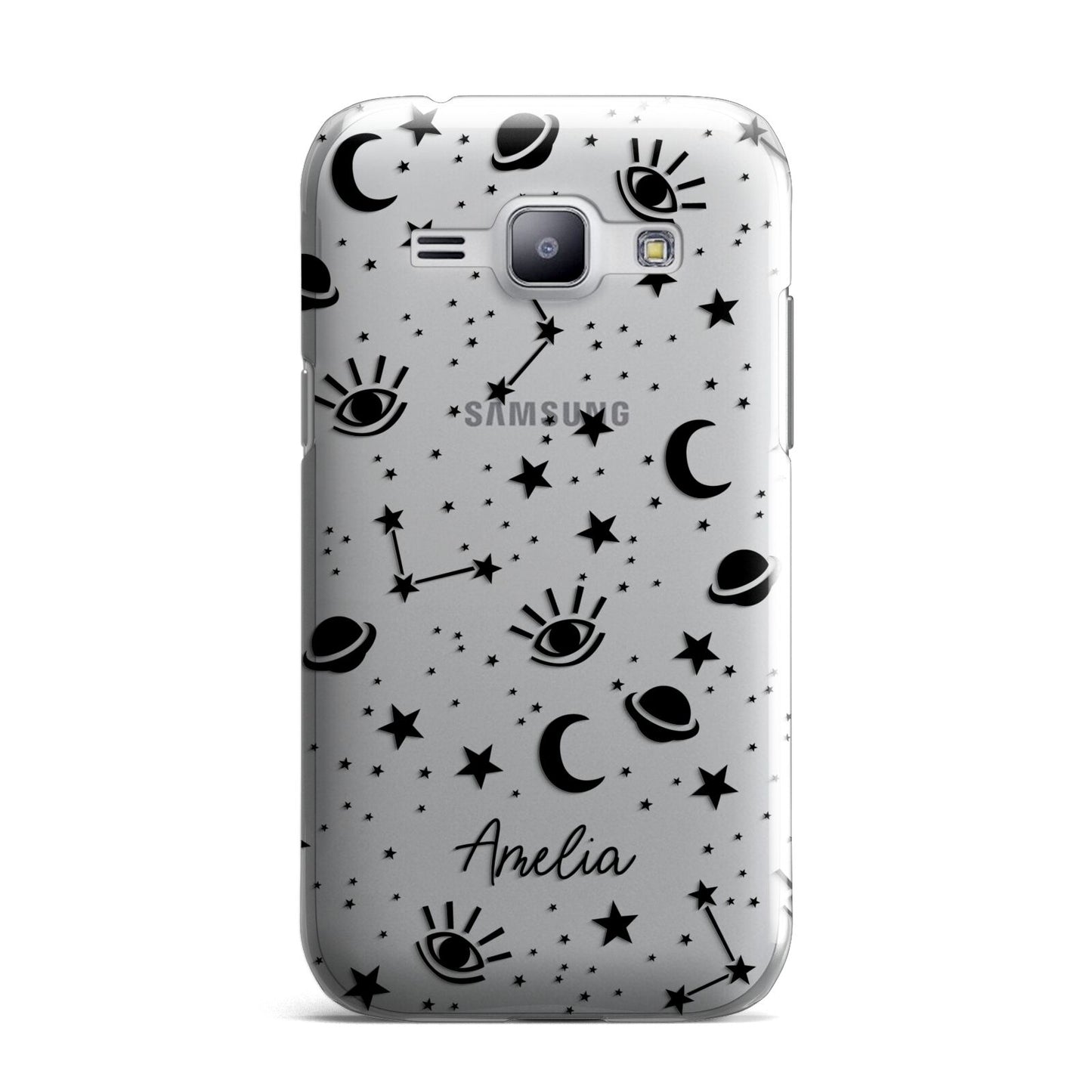 Monochrome Zodiac Constellations with Name Samsung Galaxy J1 2015 Case