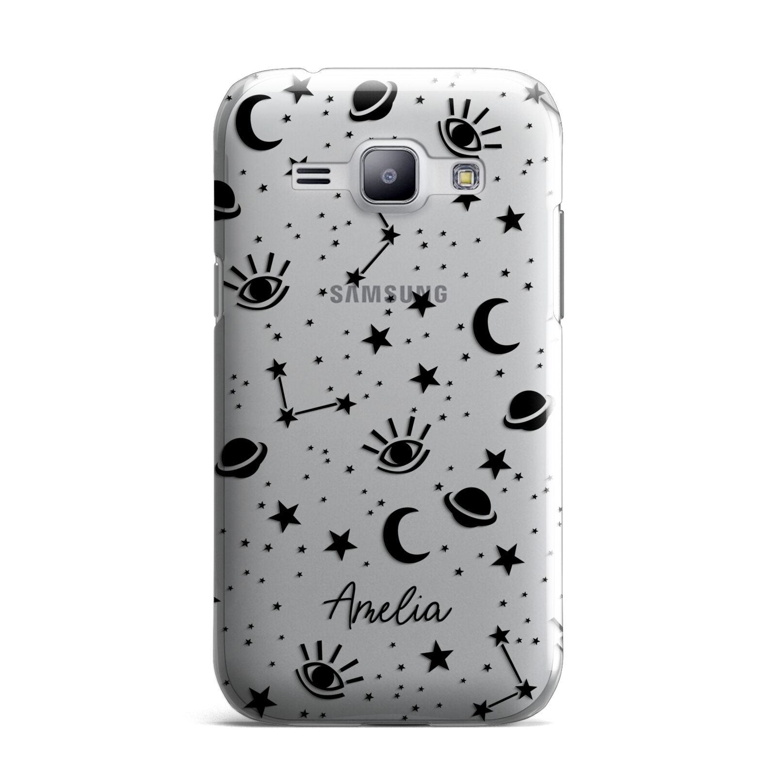 Monochrome Zodiac Constellations with Name Samsung Galaxy J1 2015 Case