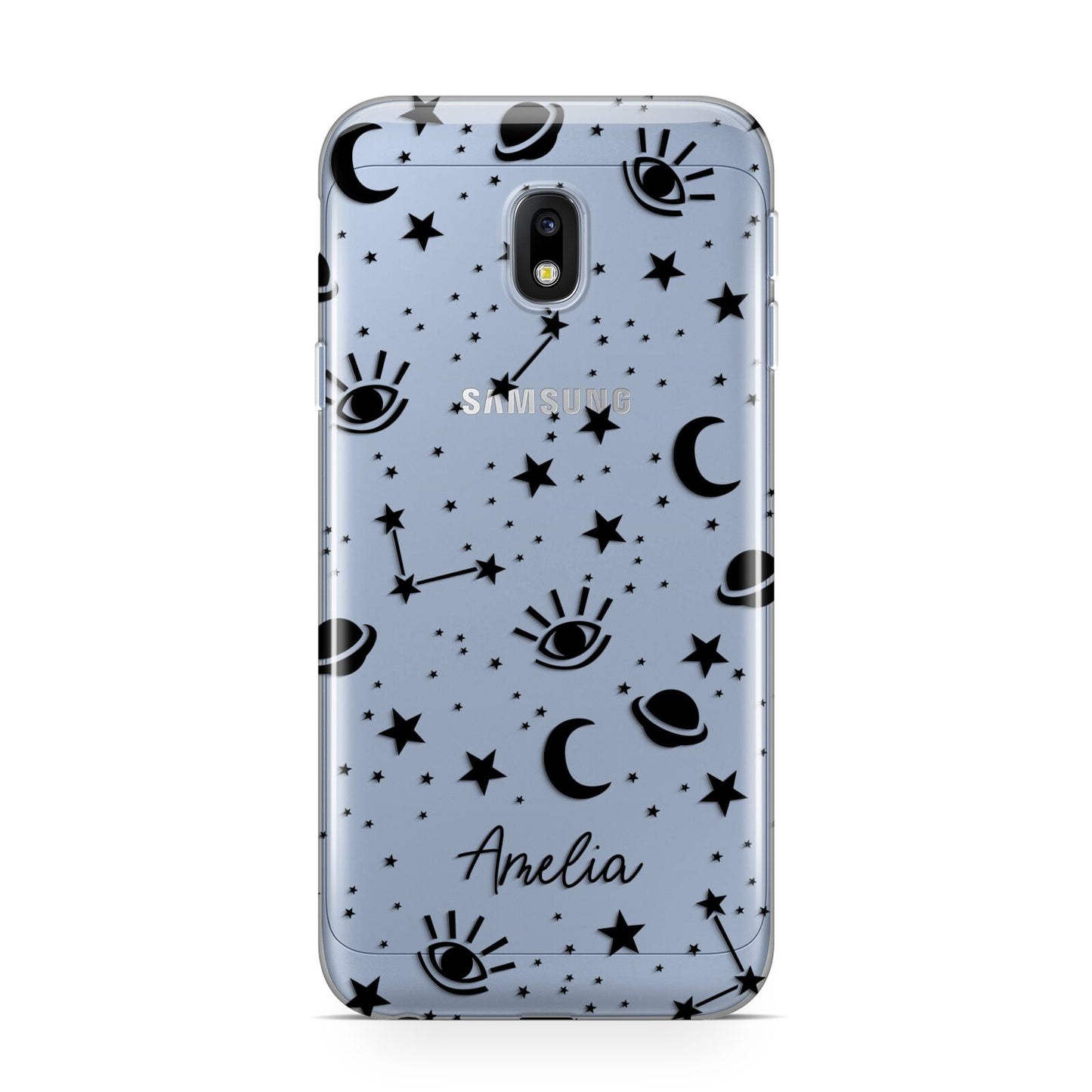 Monochrome Zodiac Constellations with Name Samsung Galaxy J3 2017 Case