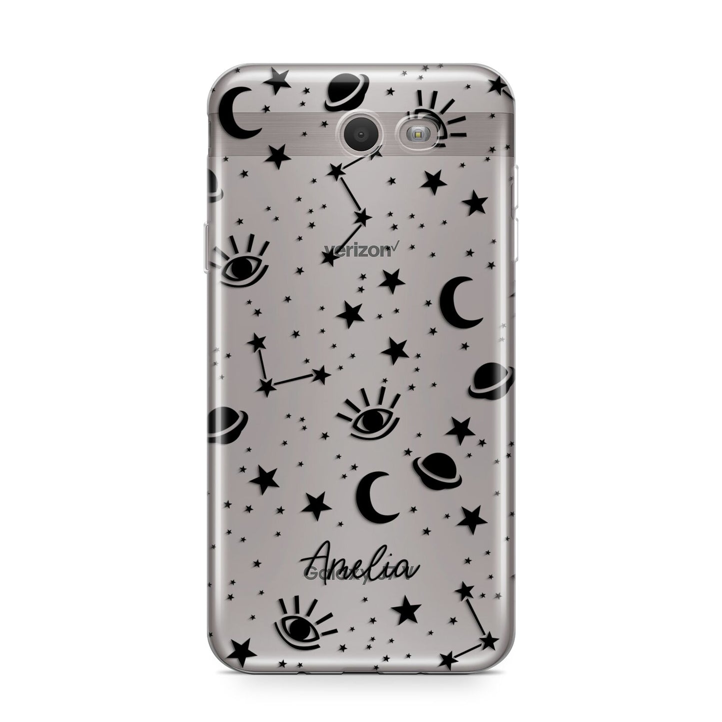 Monochrome Zodiac Constellations with Name Samsung Galaxy J7 2017 Case