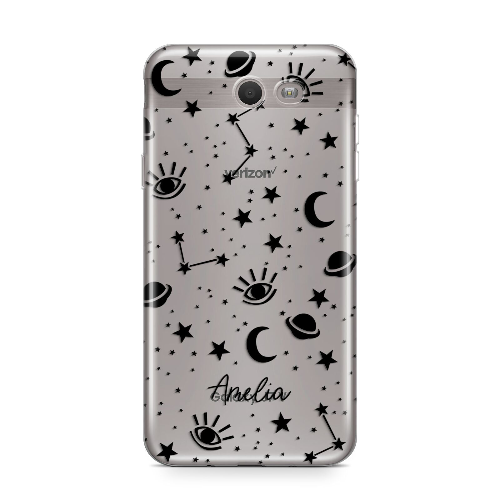 Monochrome Zodiac Constellations with Name Samsung Galaxy J7 2017 Case