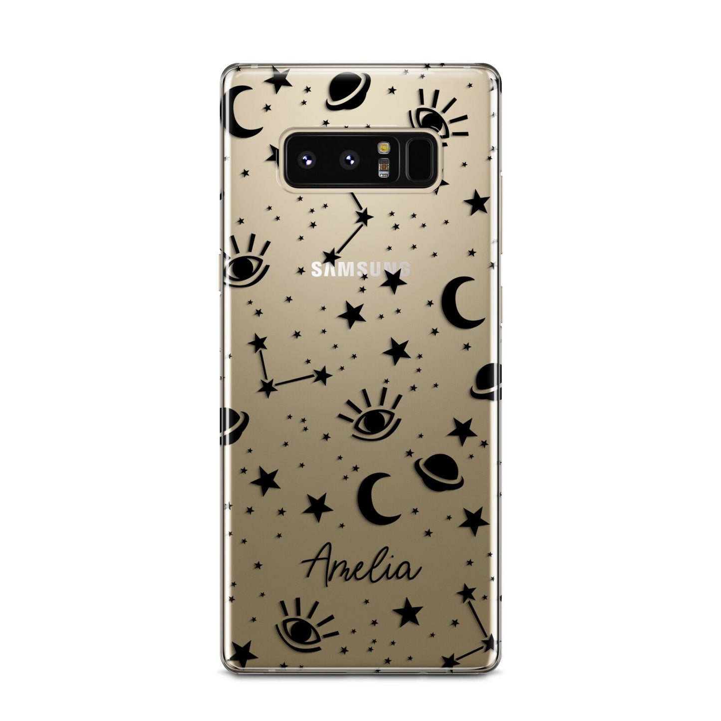 Monochrome Zodiac Constellations with Name Samsung Galaxy Note 8 Case