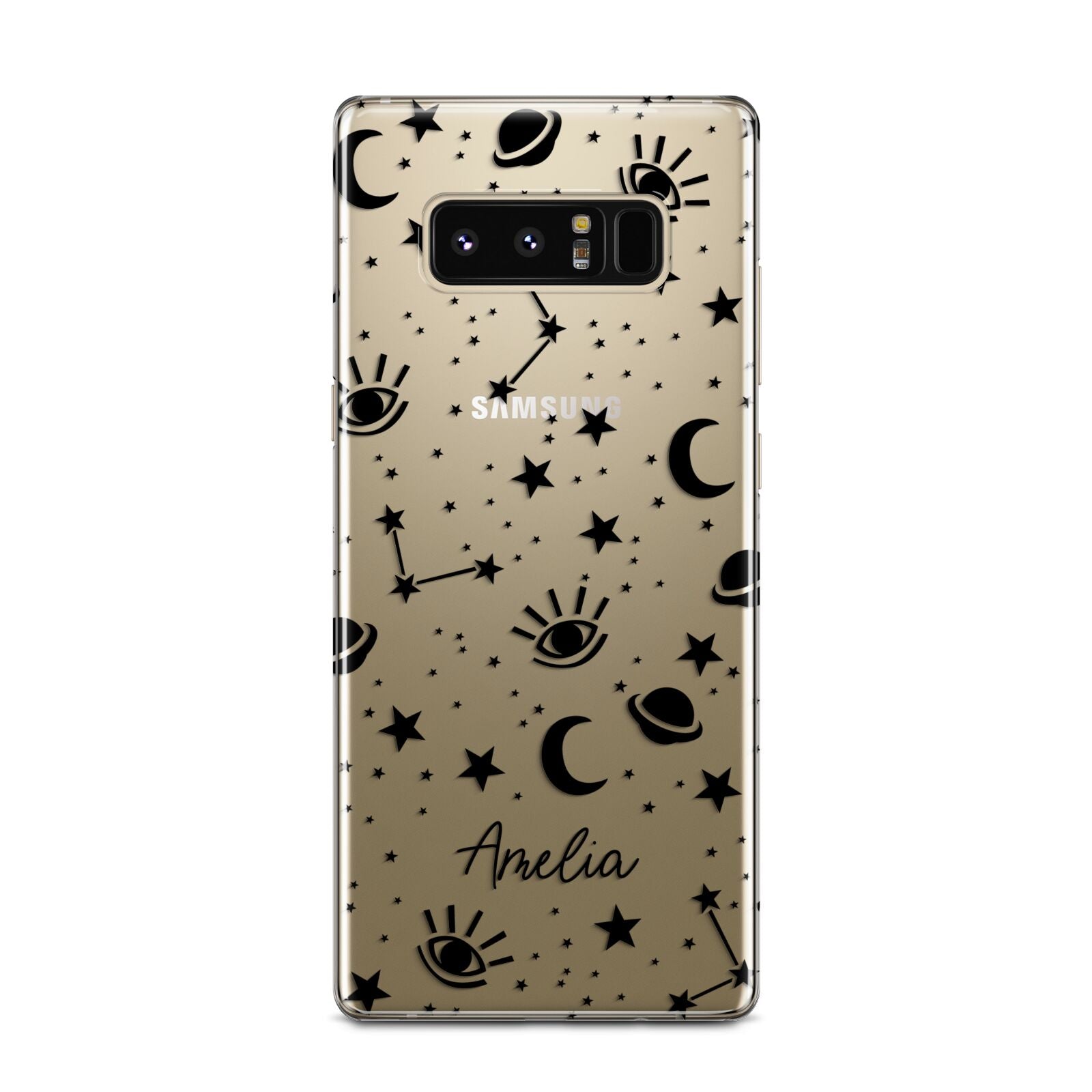 Monochrome Zodiac Constellations with Name Samsung Galaxy Note 8 Case