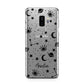Monochrome Zodiac Constellations with Name Samsung Galaxy S9 Plus Case on Silver phone